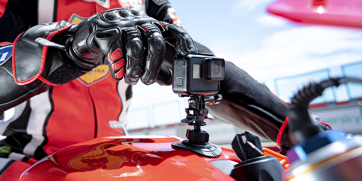 YHTSPORT Supporto per Casco da Moto per Action Camera, Supporto per Moto  Helmet Kit di Accessori